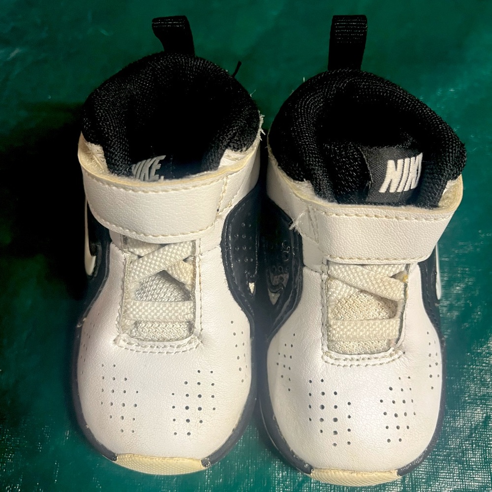 White & Black High Top Nikes